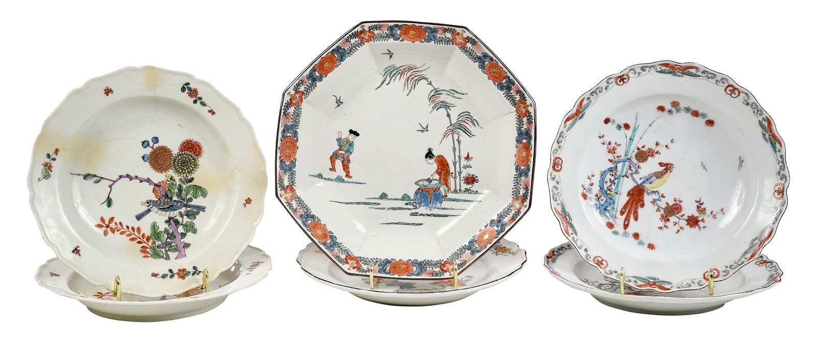 Six Enamel Decorated Porcelain Dishes (1 of 11)