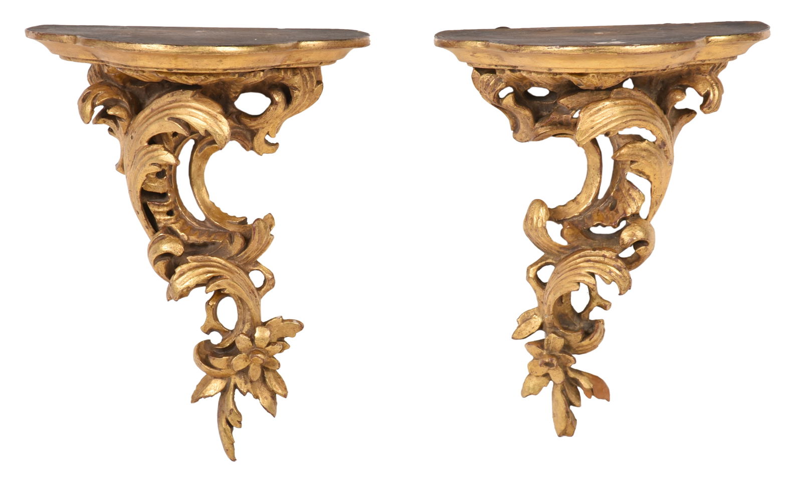 Pair of 19th Century Carved Giltwood Wall Brackets (1 of 4)