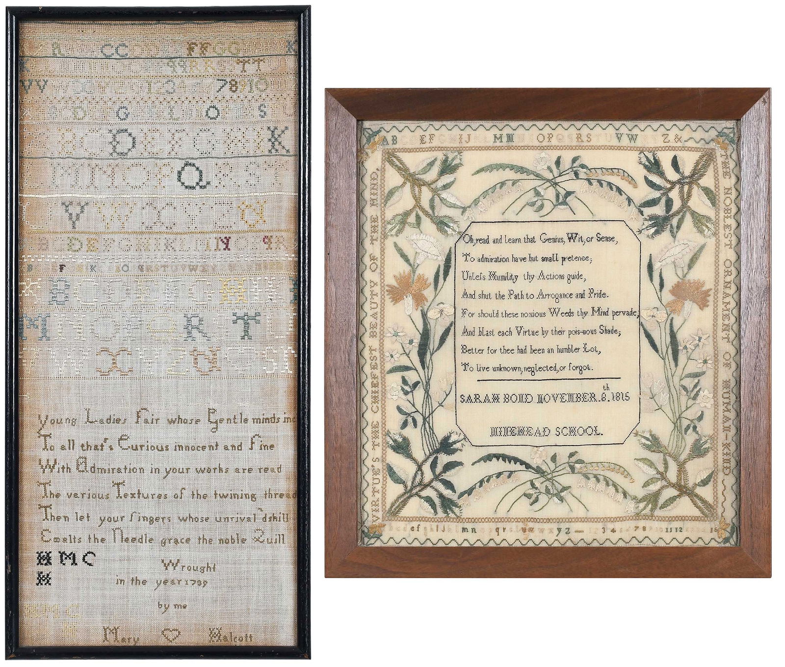 Two Framed Needlework Samplers (1 of 12)
