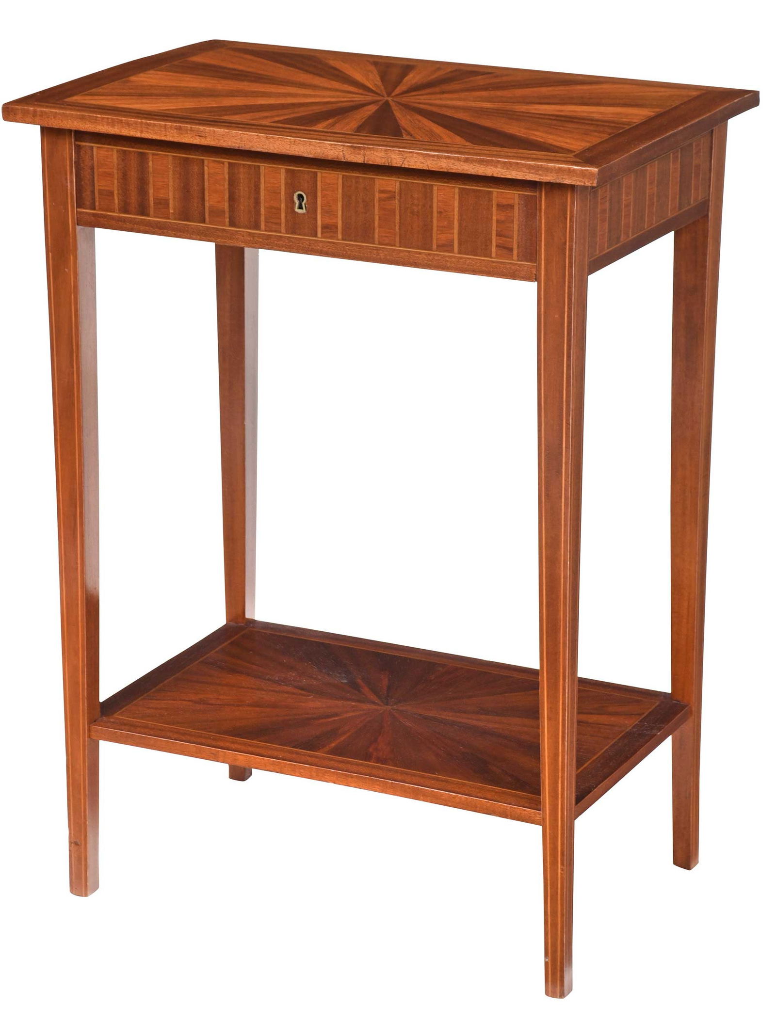 Directoire Style Parquetry Inlaid Mahogany Lift Top Side Table (1 of 6)