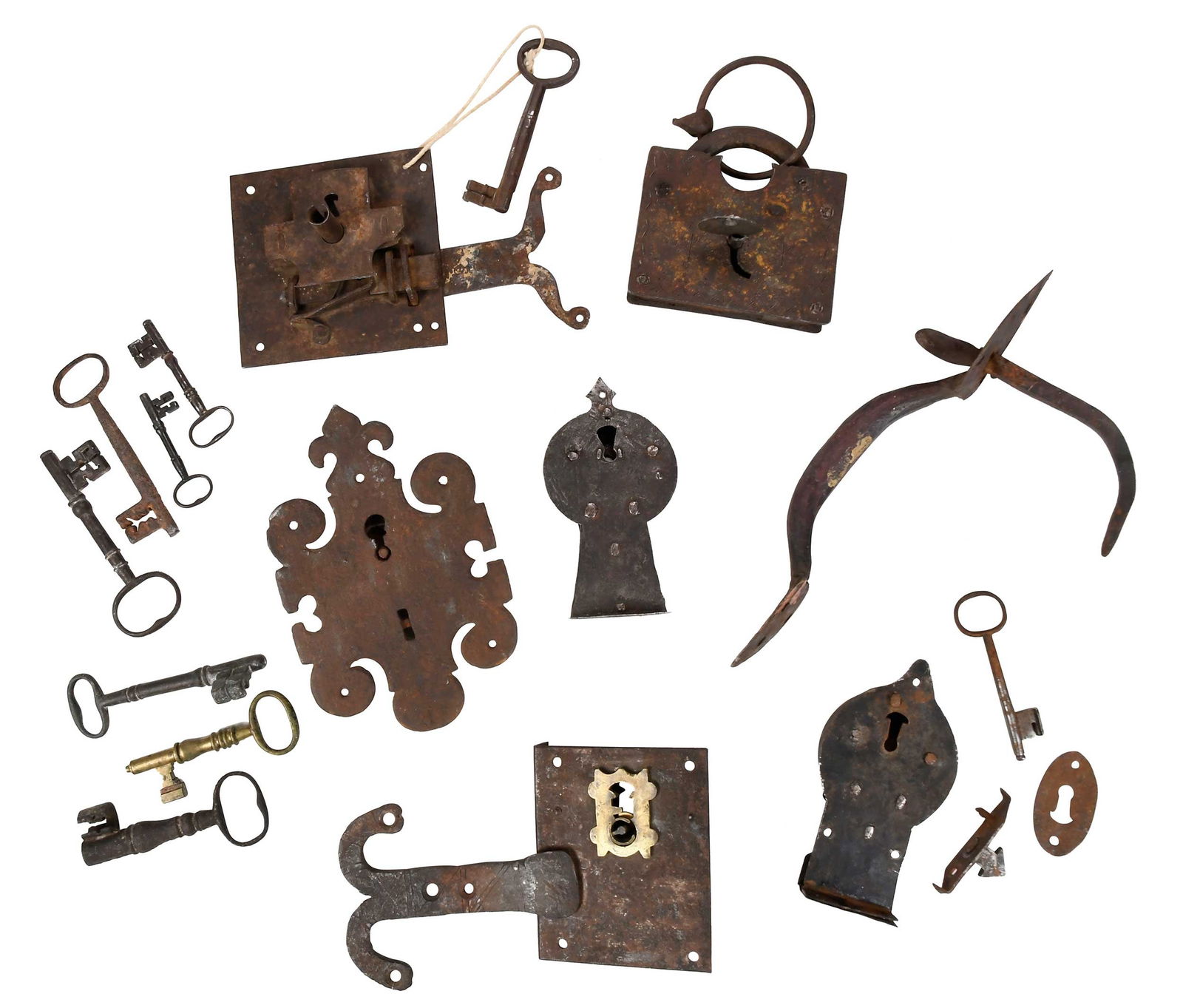 Group of 16 Early Iron Door Hardware (1 of 9)