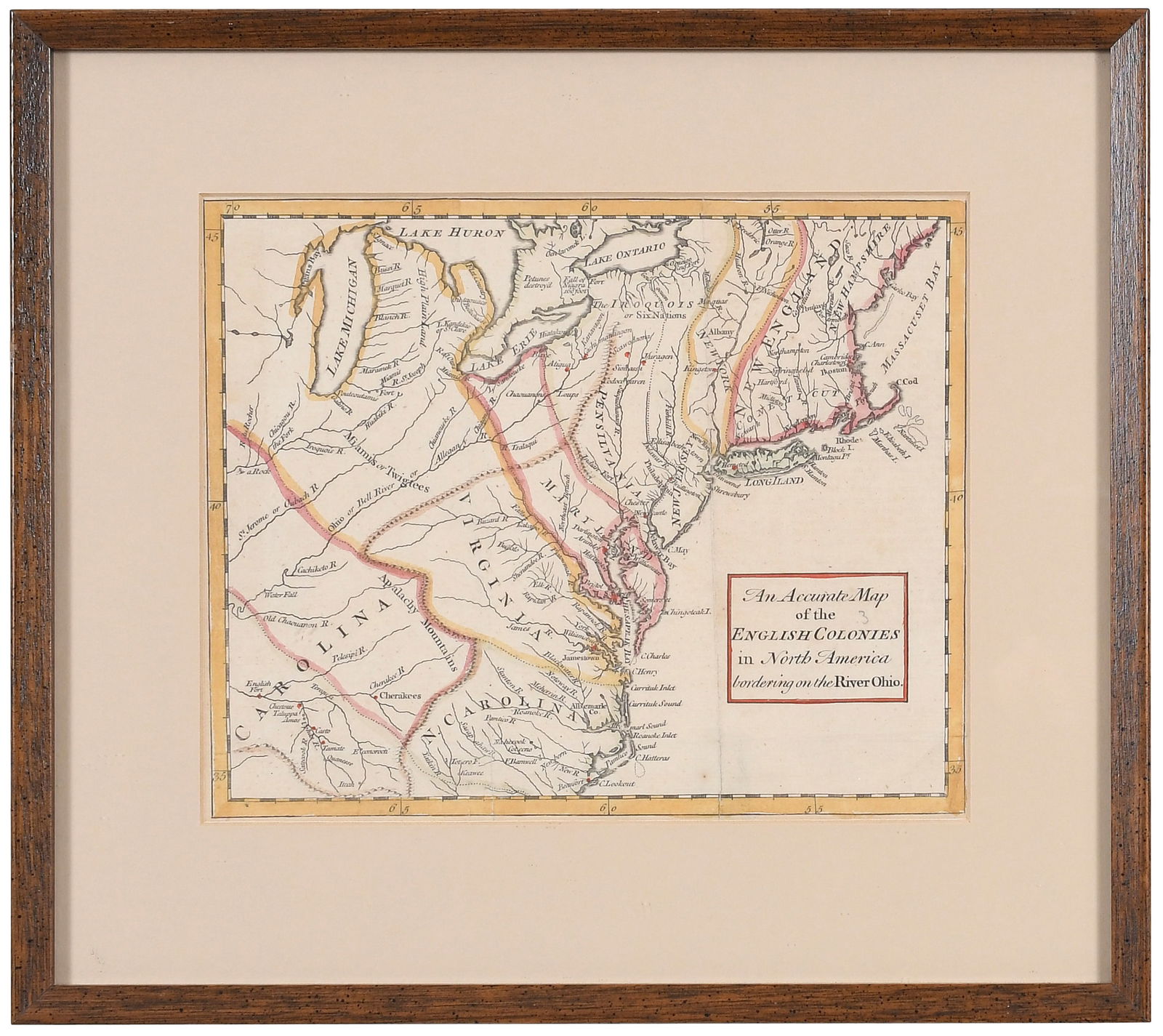 An Accurate Map of the English Colonies in North America Bordering on the Ohio River (1 of 5)