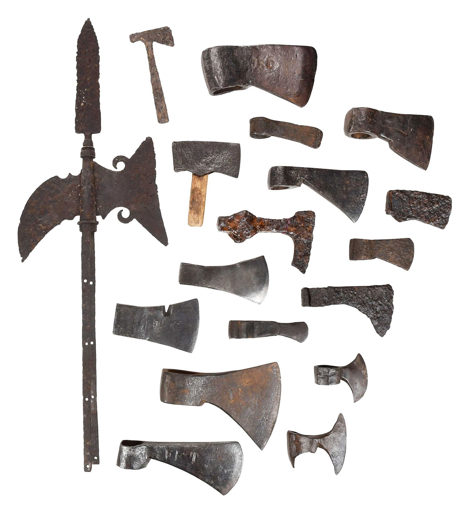 Group of 18 Iron Hatchet and Tomahawk Heads (1 of 8)