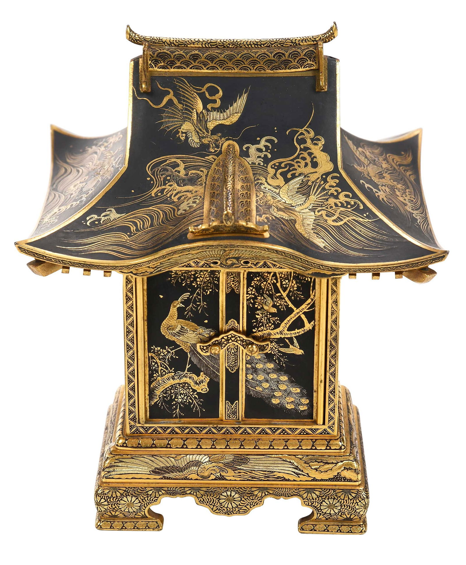 Japanese Damascene Diminutive Pagoda Form Cabinet (1 of 12)