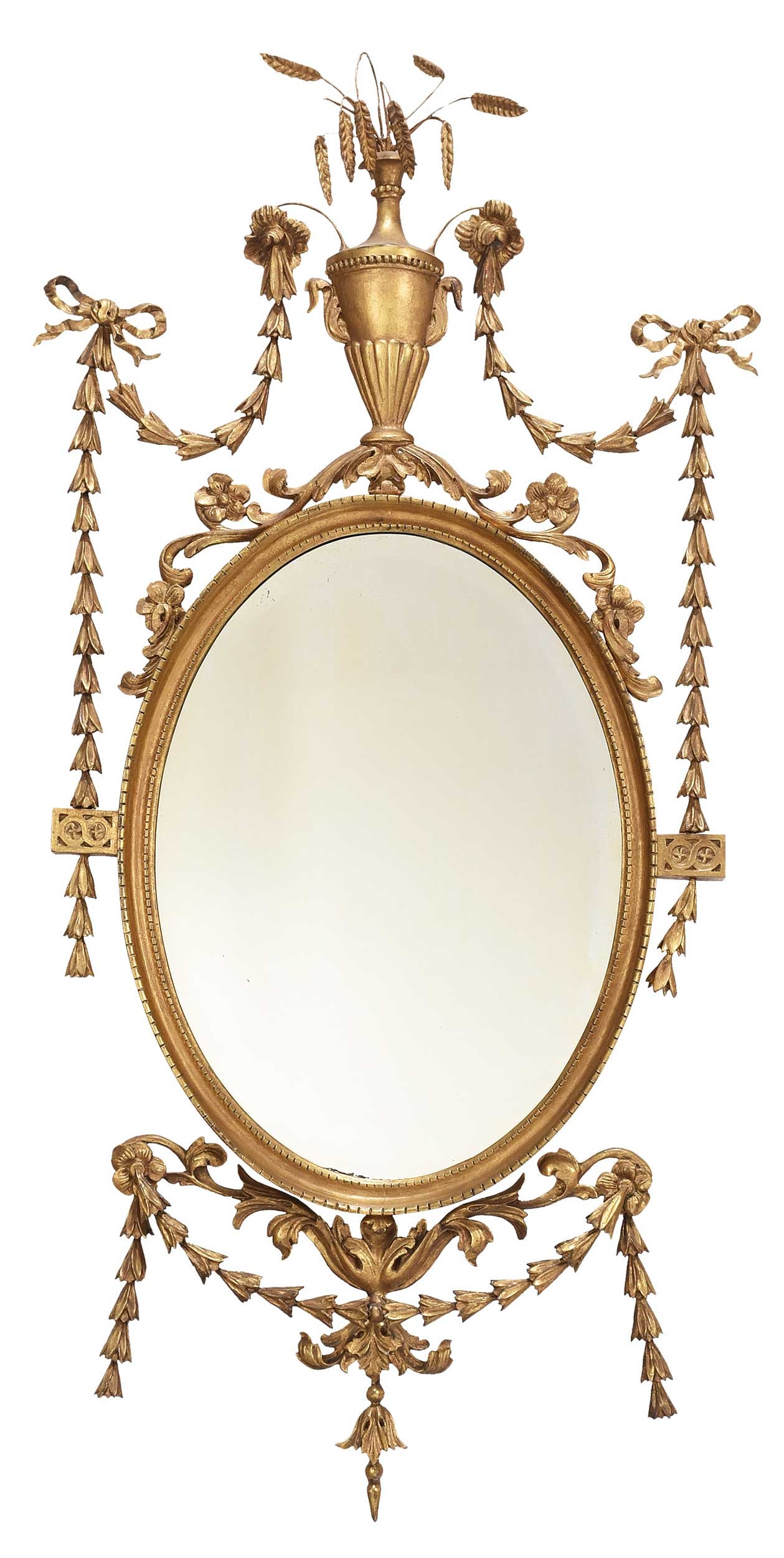 Fine George III Giltwood Oval Mirror, Goddard Provenance (1 of 5)