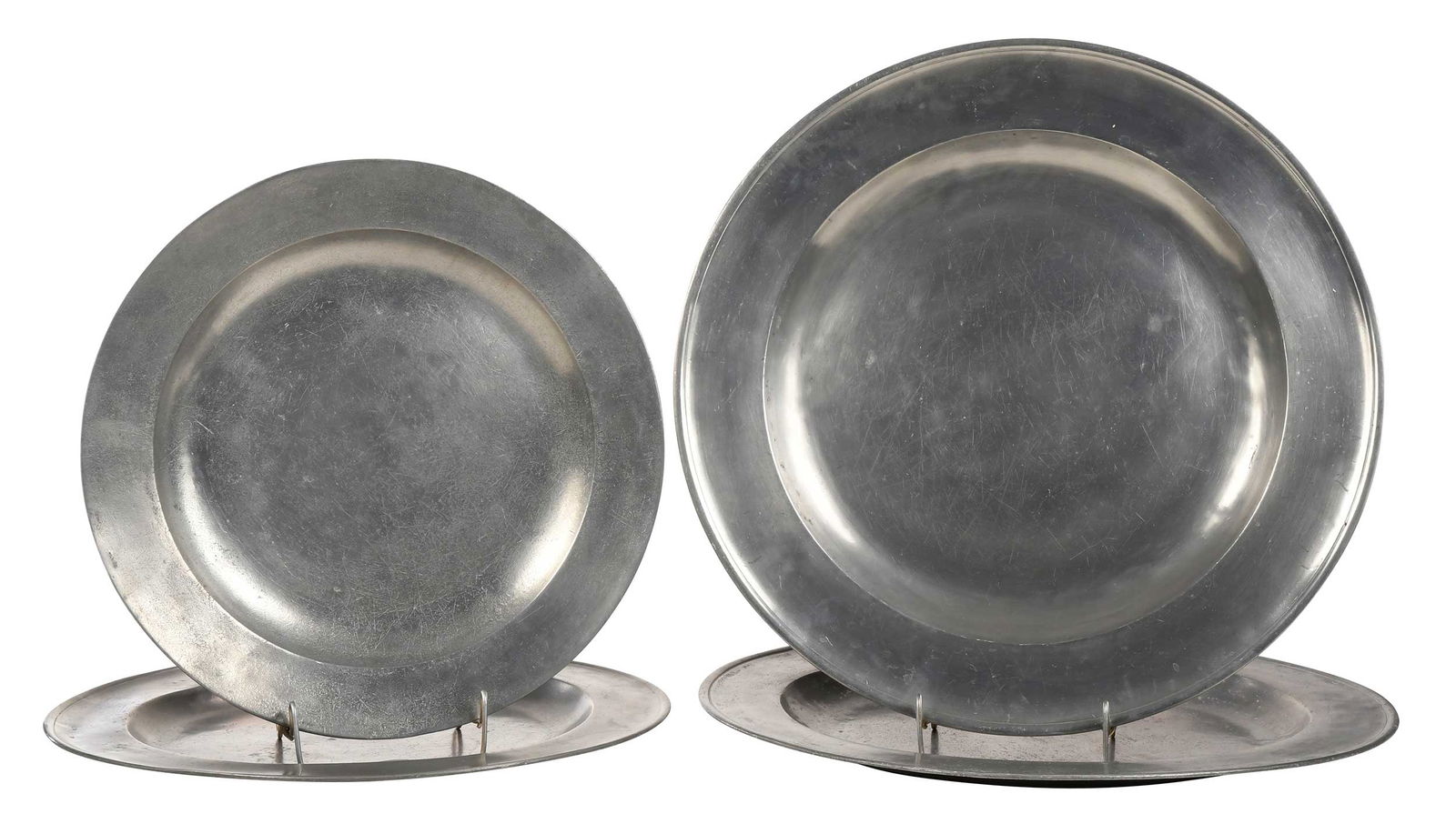 Group of Four Pewter Chargers (1 of 12)