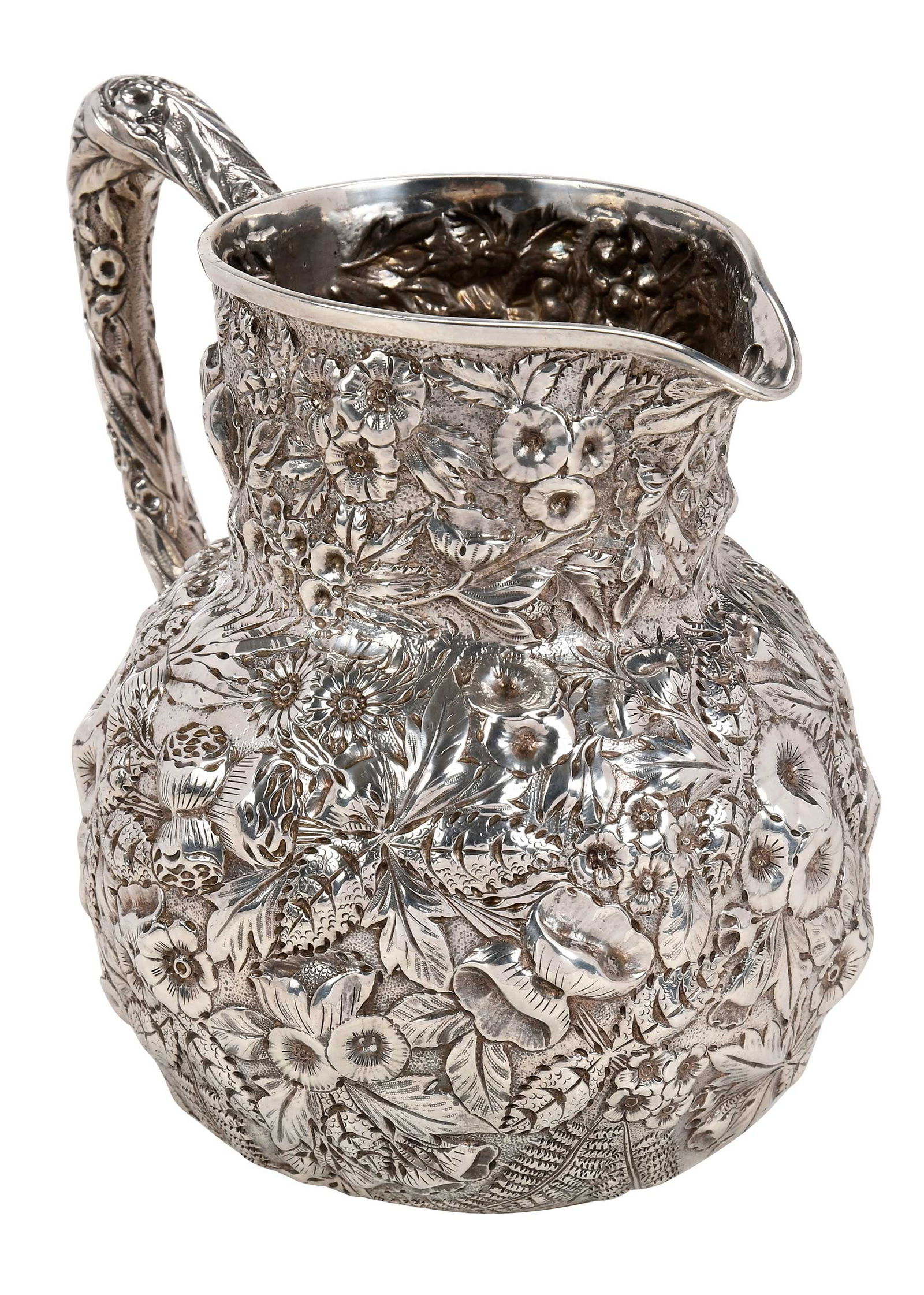 Kirk Repousse Coin Silver Water Pitcher (1 of 14)
