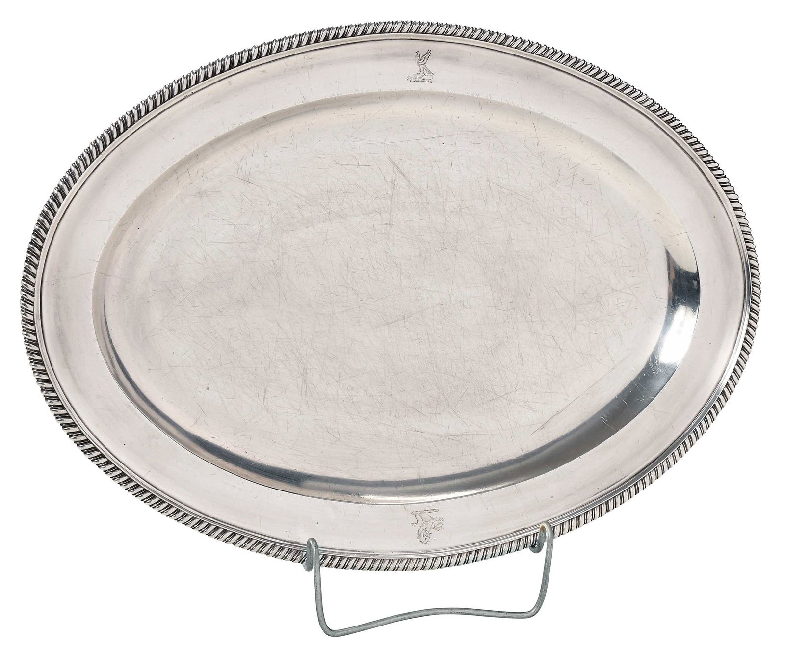 George III English Silver Oval Platter (1 of 7)