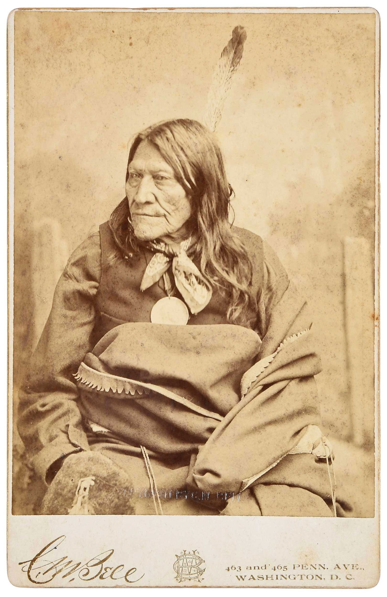 Cabinet Card of Native American Chief (1 of 7)