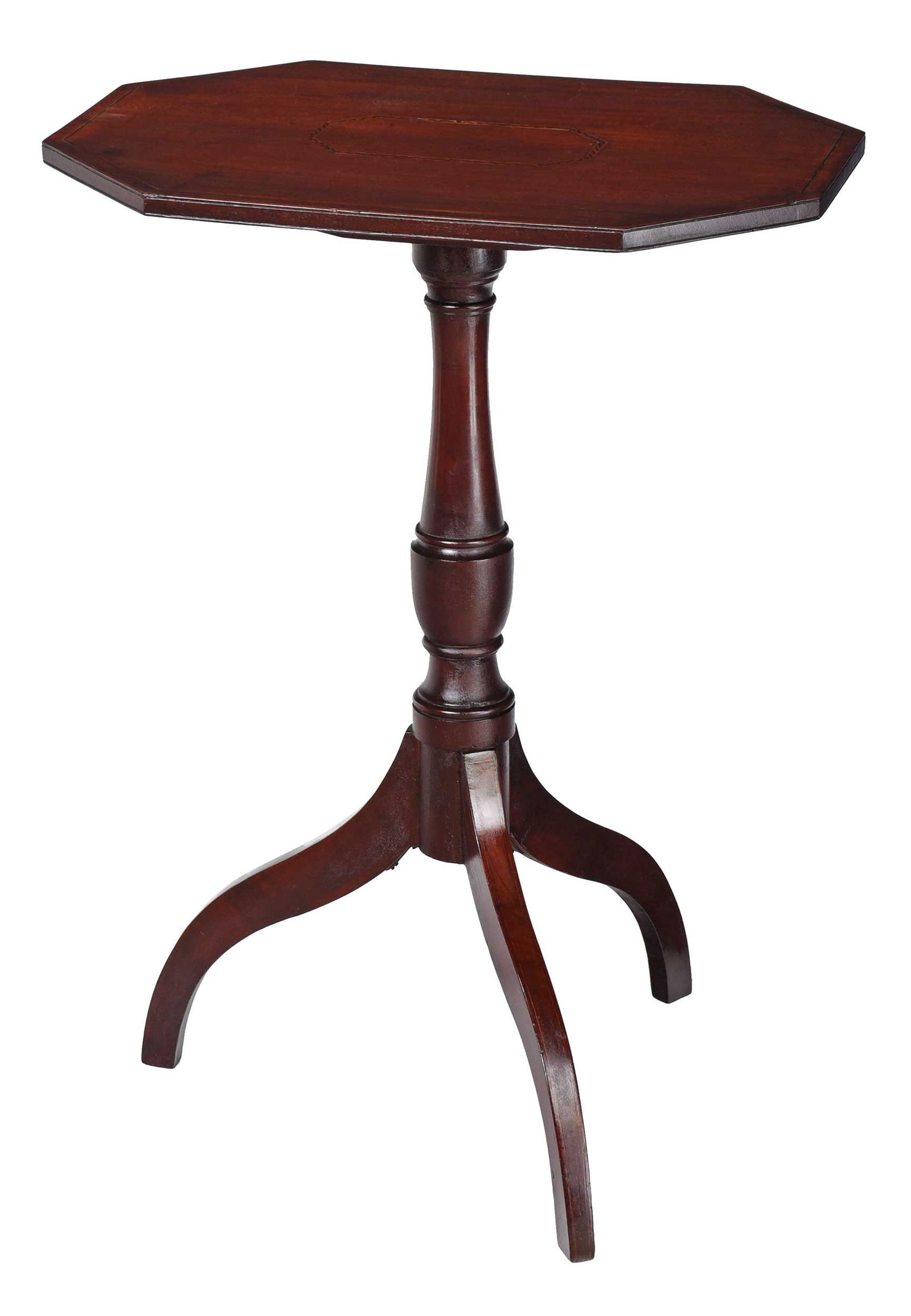 American Federal Inlaid Mahogany and Cherry Candlestand (1 of 7)