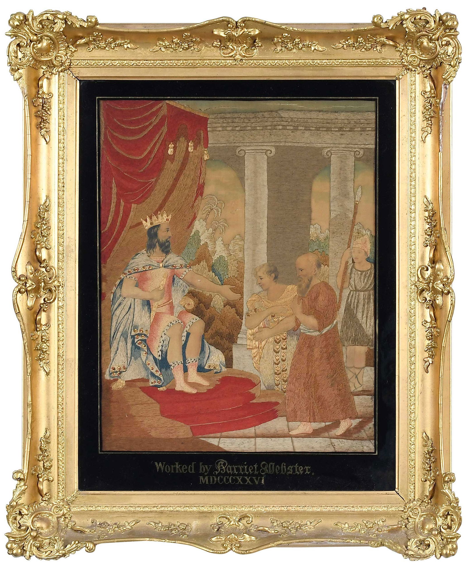 American 19th Century Framed Crewelwork (1 of 5)