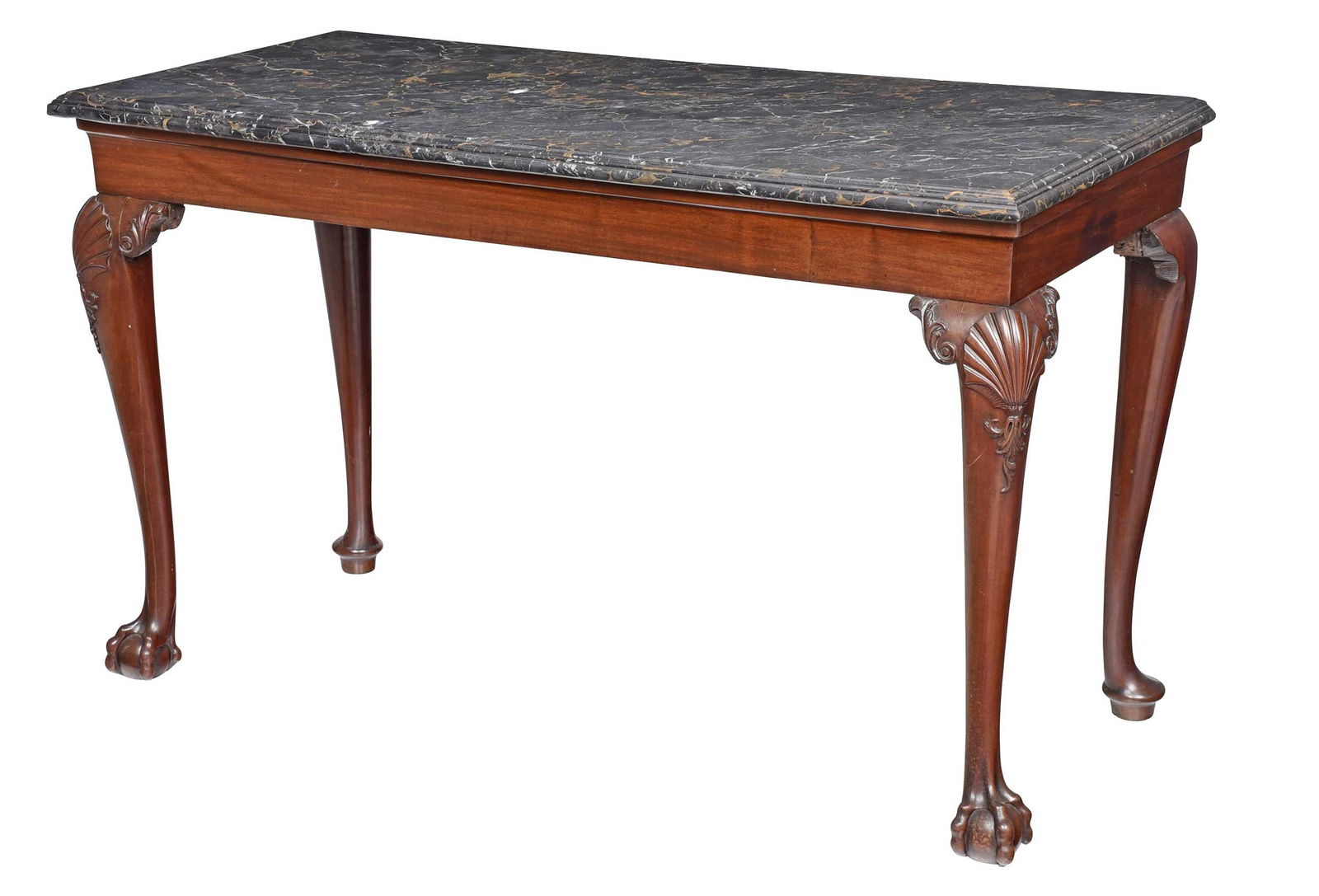 Fine British Chippendale Mahogany Marble Top Pier Table (1 of 7)