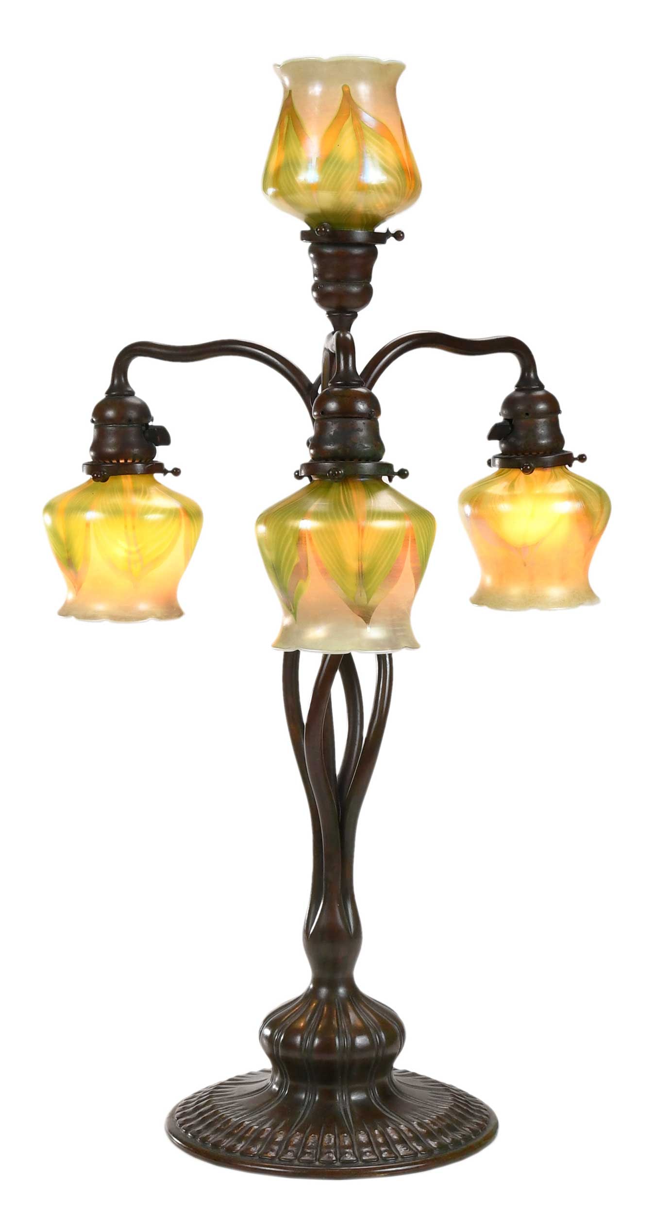 Tiffany Studios Four Light Tulip Lamp (1 of 20)