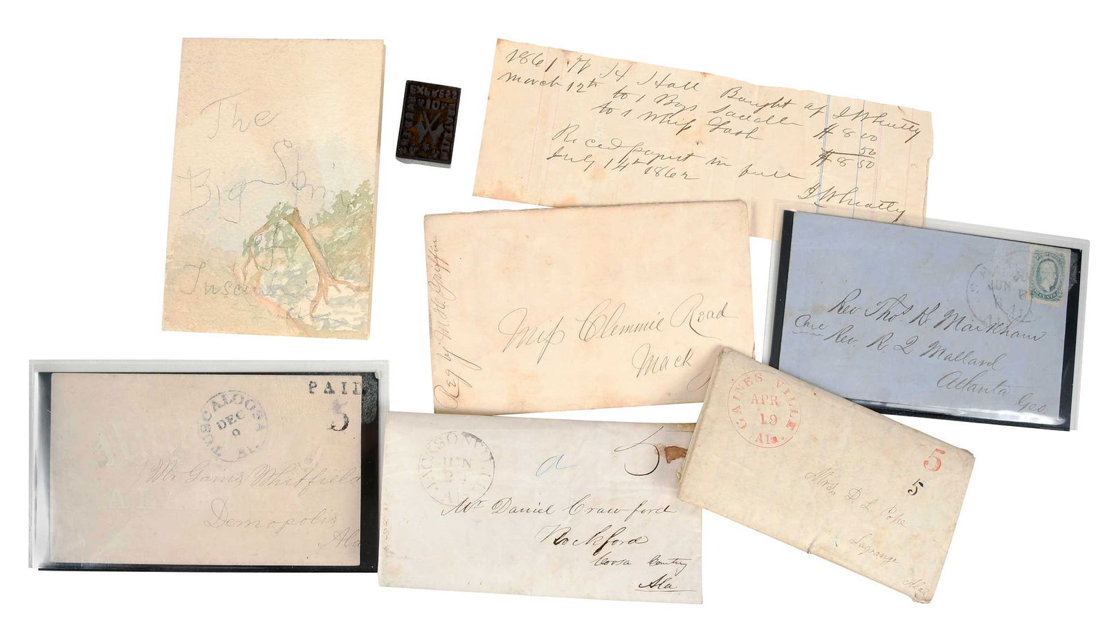 Group of 19th Century Postal Covers, Alabama and Confederacy (1 of 11)