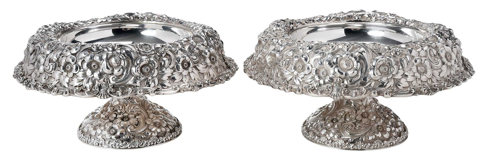 Pair of Sterling Repousse Compotes (1 of 7)