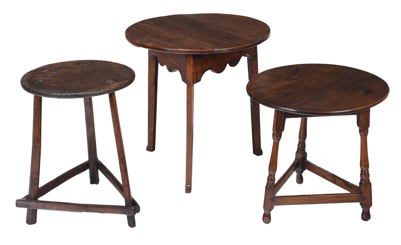 Three British Oak Circular Side Tables (1 of 8)