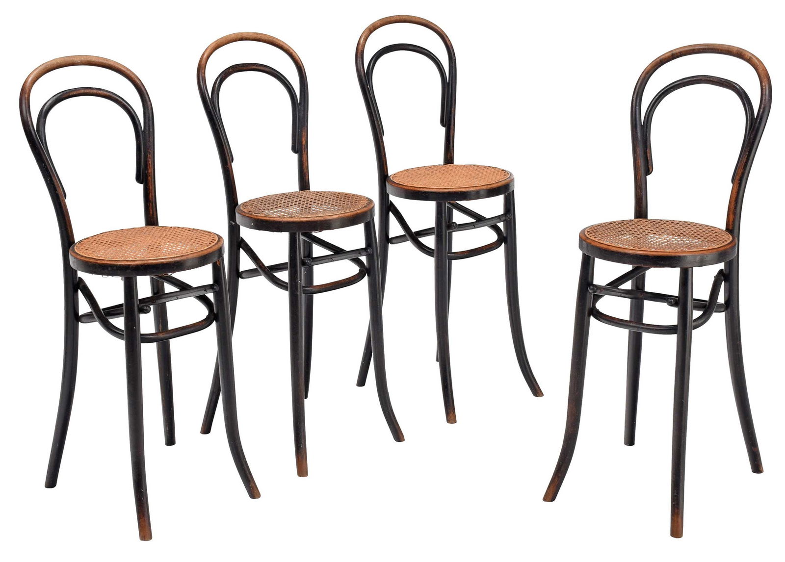 Four French Ebonized Bentwood Bar Chairs (1 of 9)