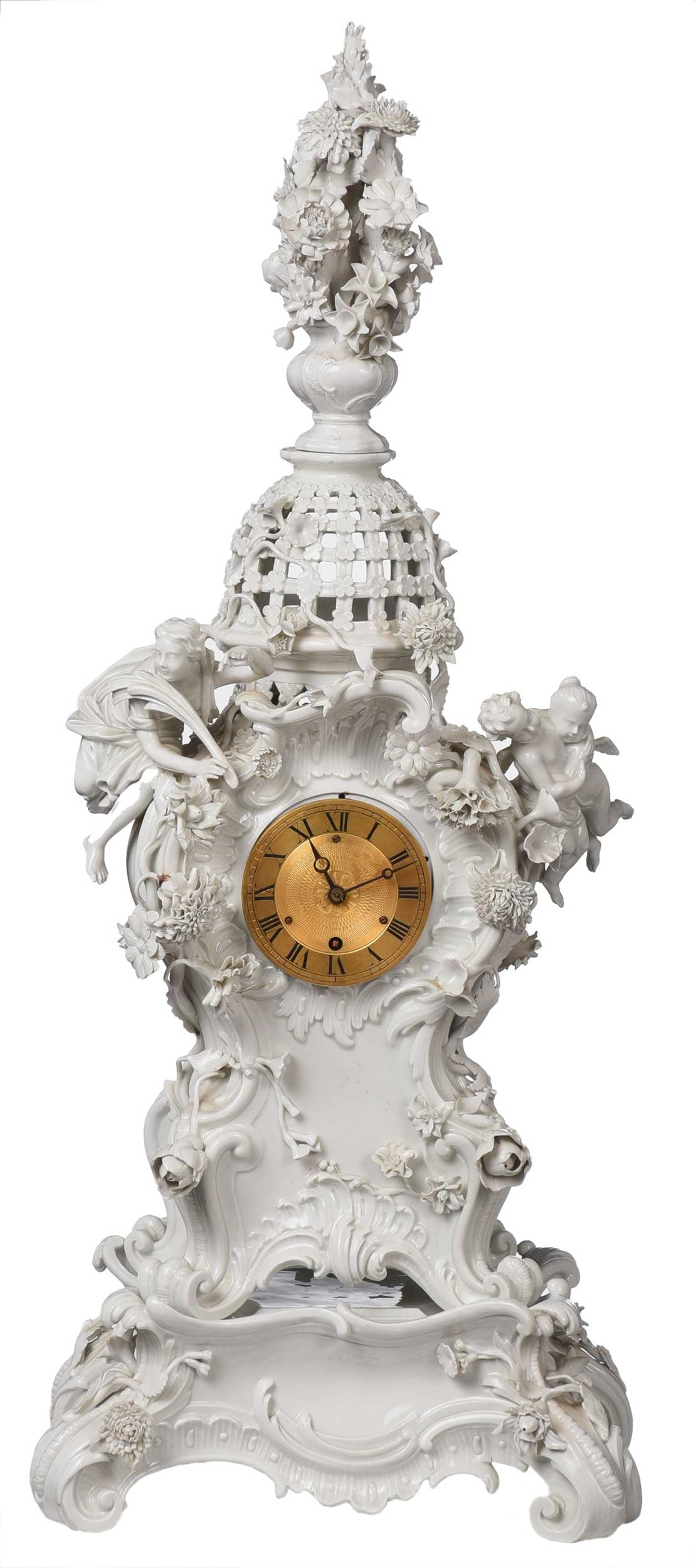 Furstenberg Blanc de Chine Porcelain Mantel Clock with Base (1 of 19)