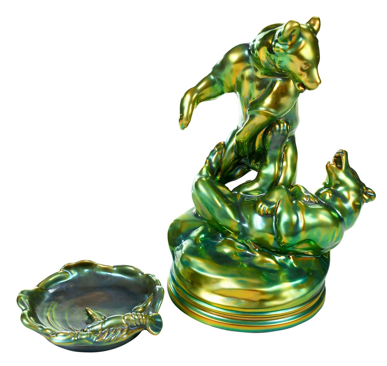 Two Zsolnay Luster Glazed Pottery Figures (1 of 9)