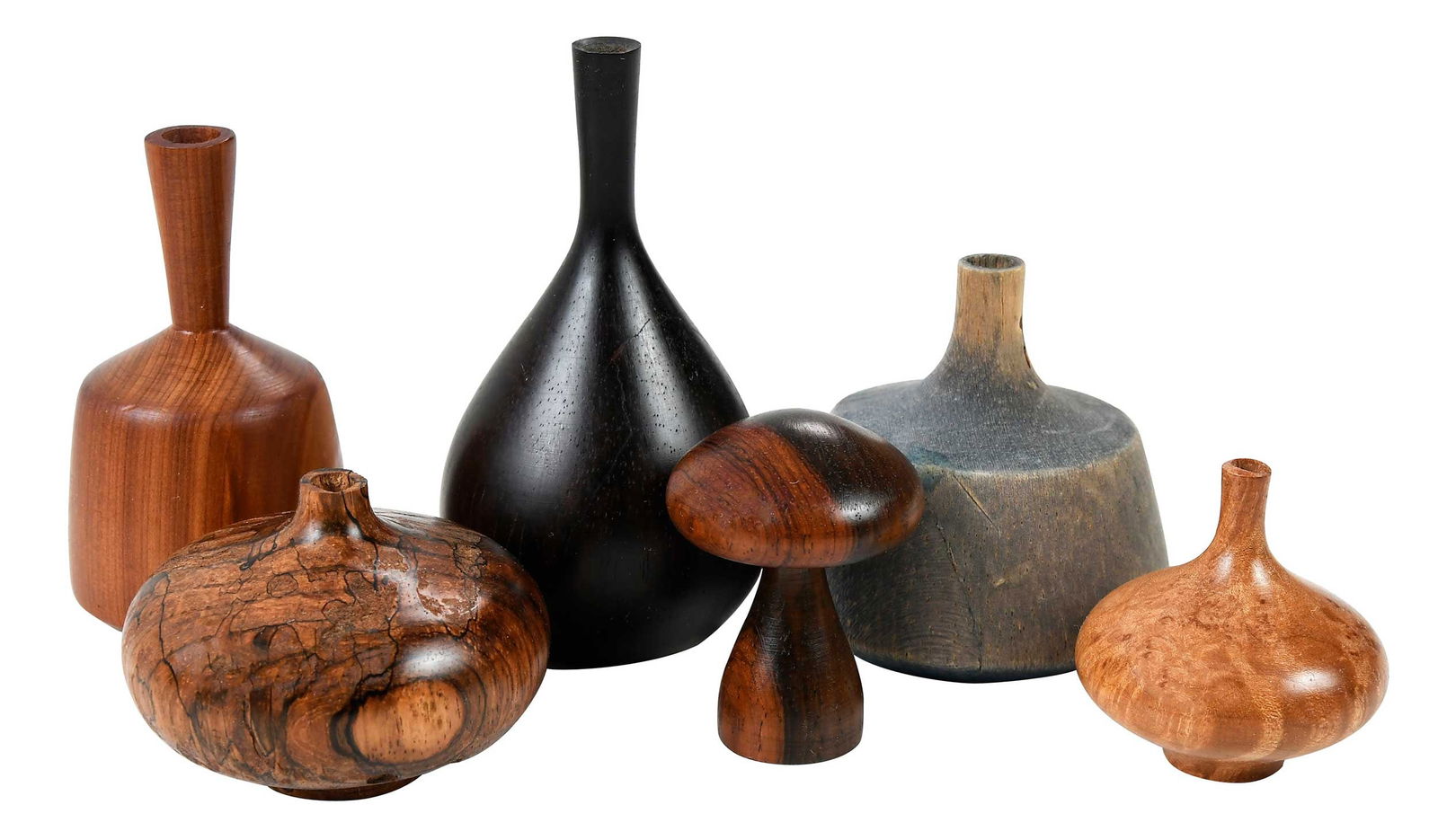 Six Rude Osolnik Turned Miniature Twig Pots (1 of 10)