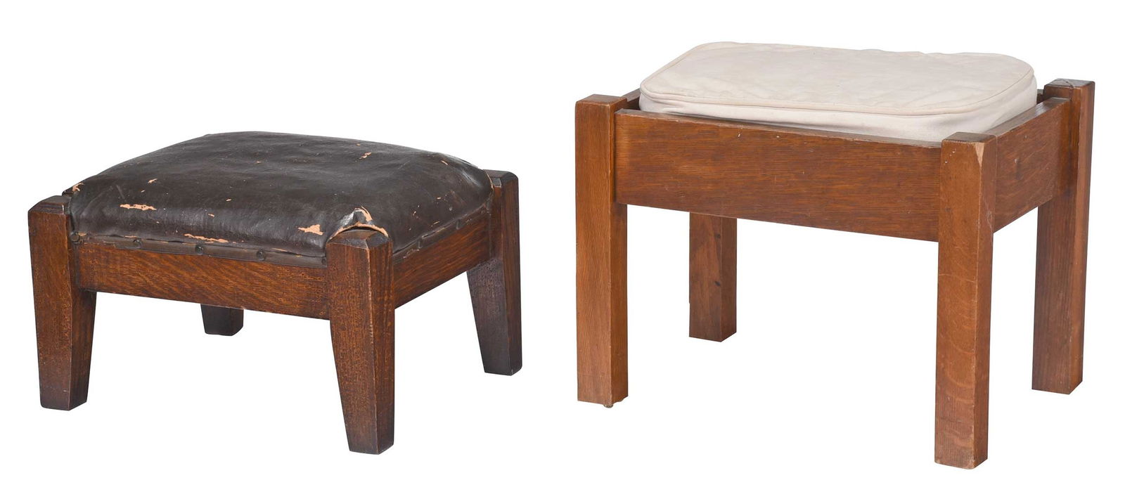Two American Arts and Crafts Oak Stools (1 of 5)