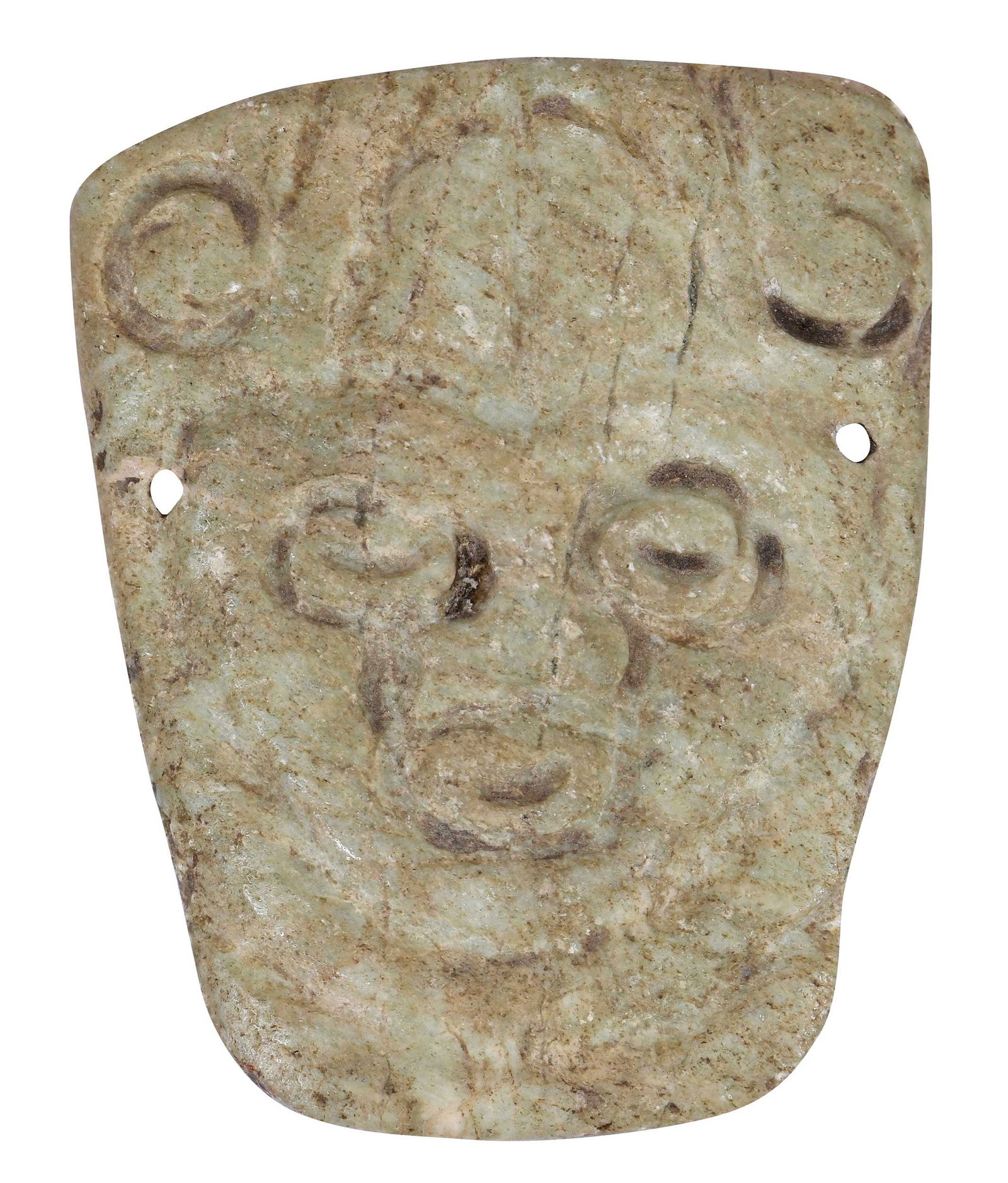 Mesoamerican Carved Jade Mask Pendant (1 of 15)