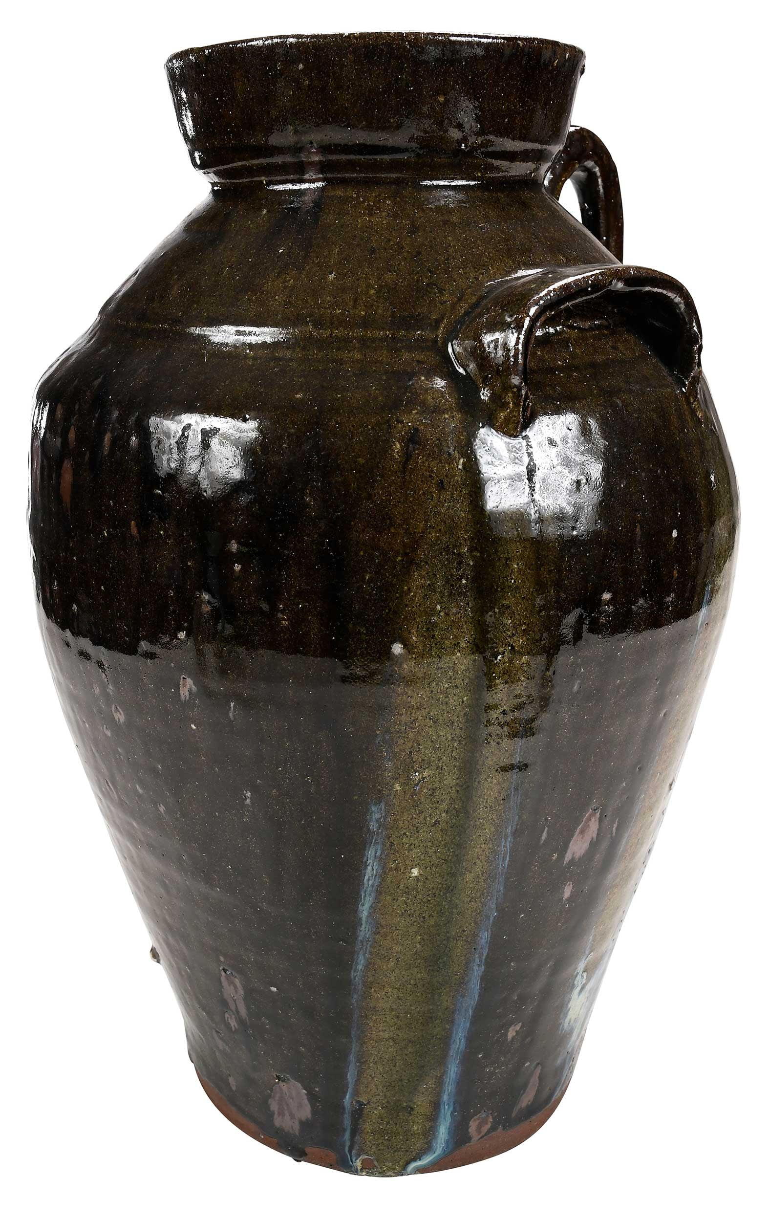 Unusual Burlon Craig Three Handle Churn with Glaze Runs (1 of 18)