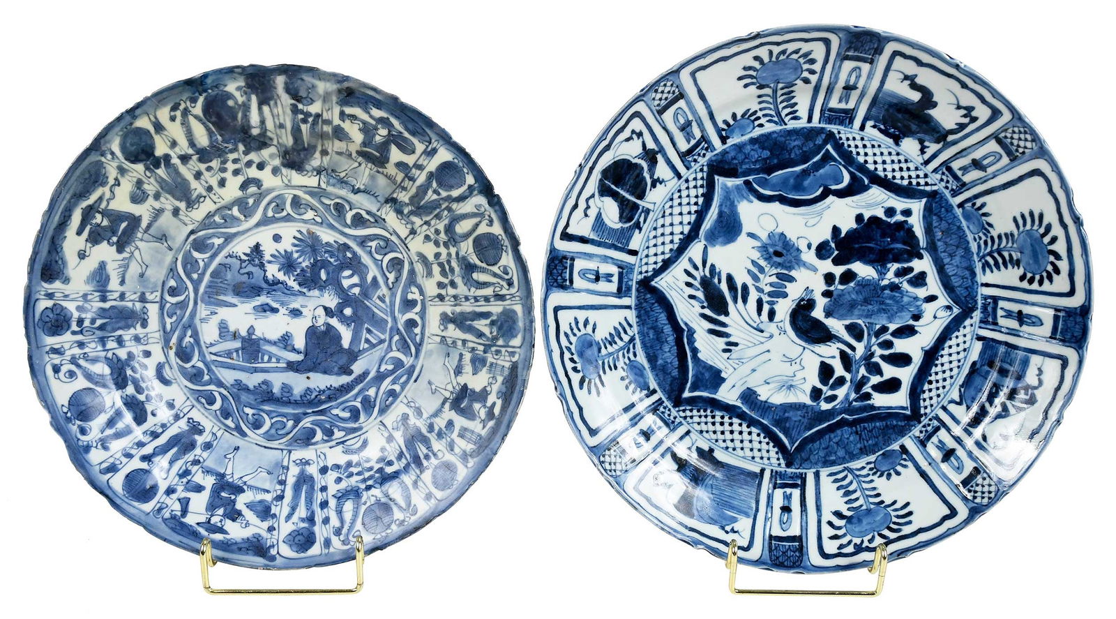 Two Kraak Ware Blue and White Deep Dishes (1 of 10)