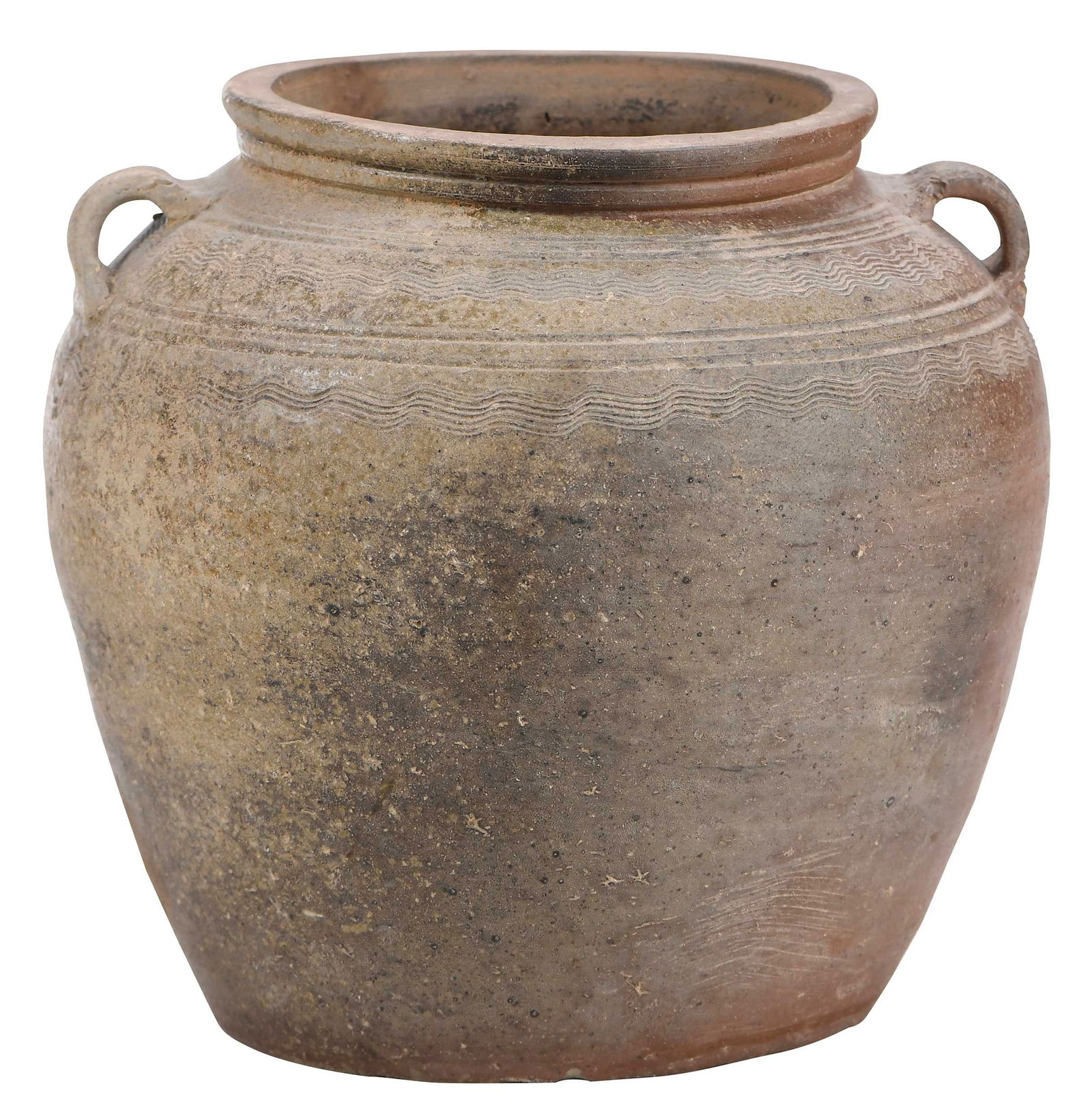 Chinese Double Handled Pottery Vessel (1 of 11)