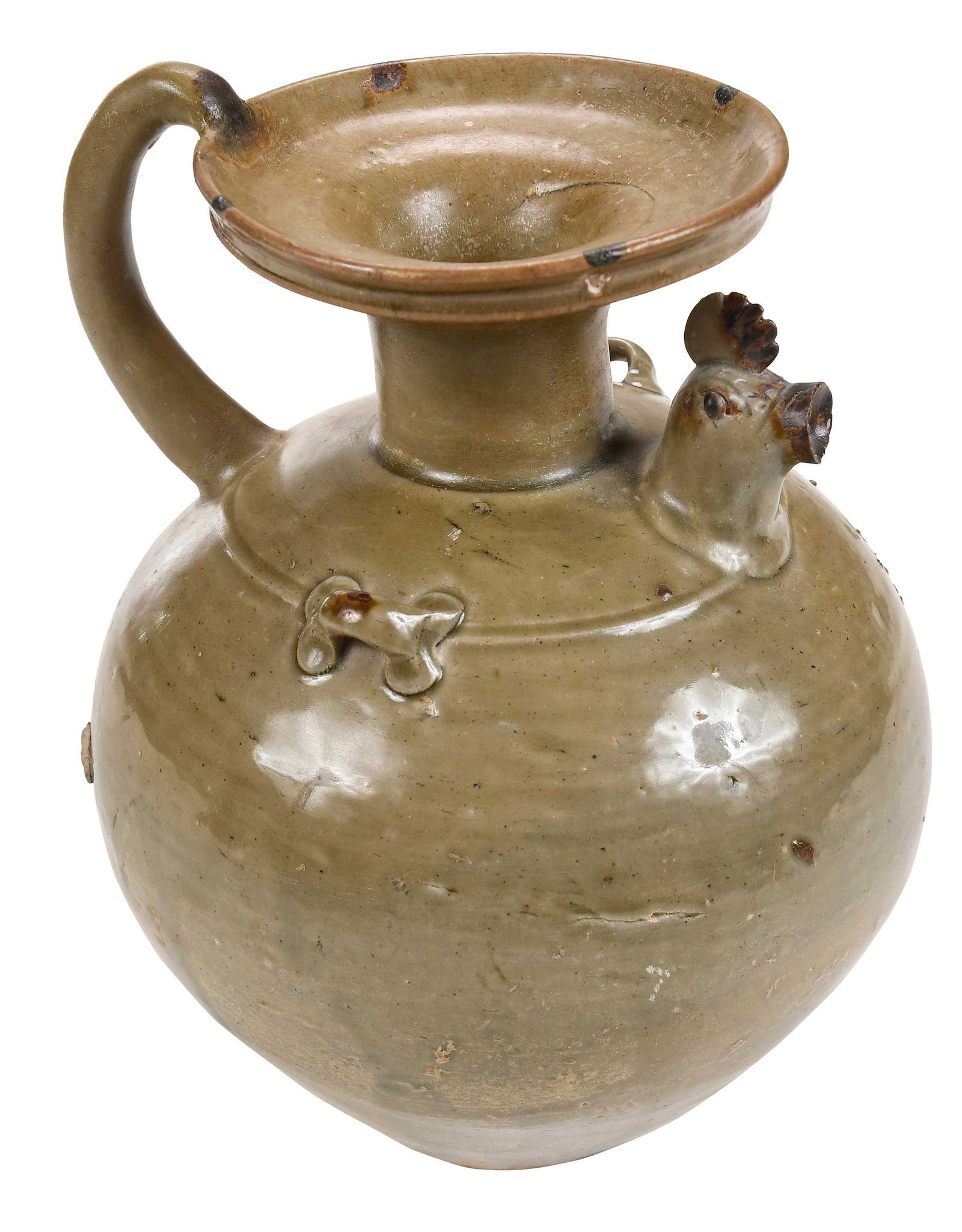 Chinese Yue Ware or Style Chicken Head Pottery Ewer (1 of 13)