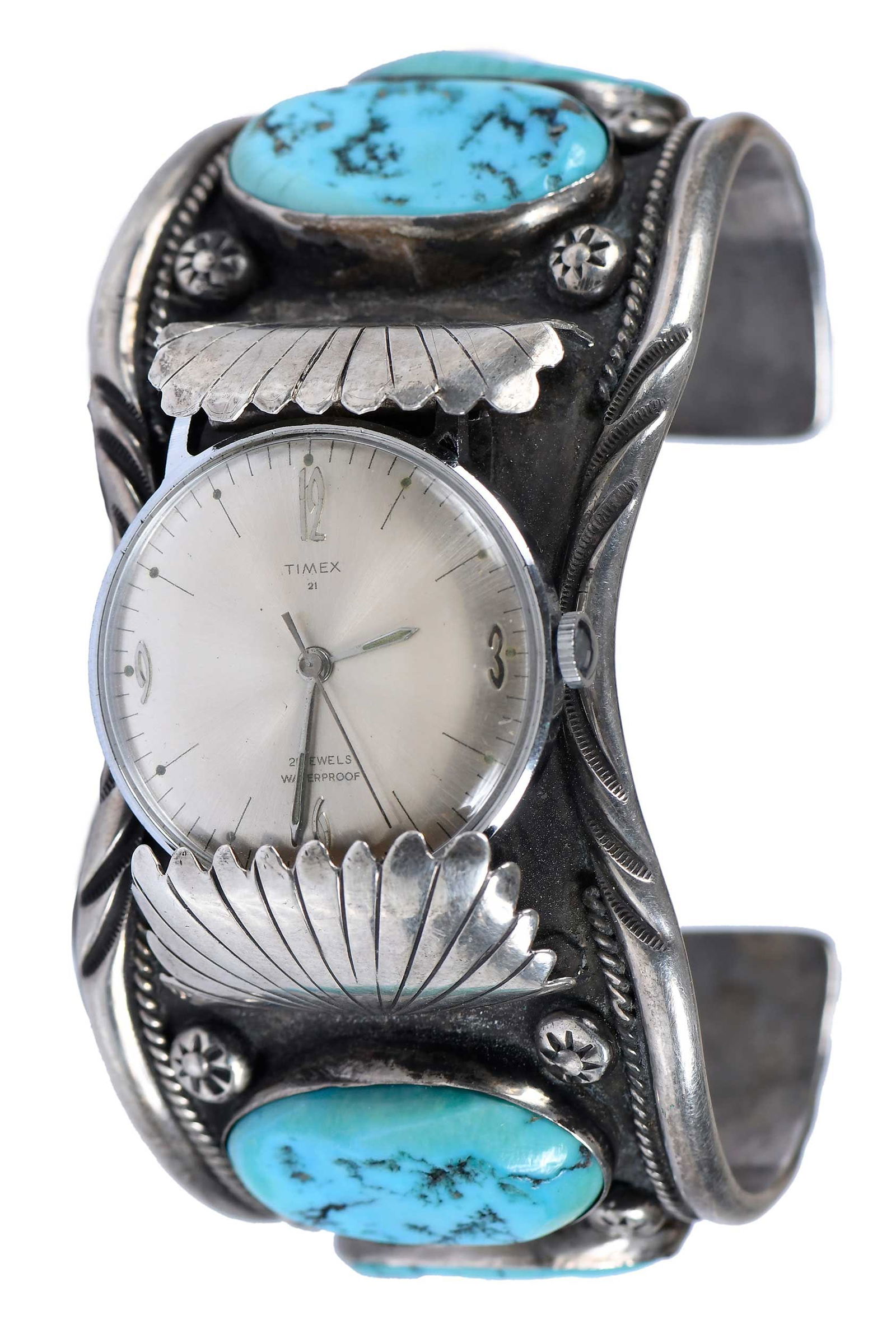 Sterling and Turquoise Cuff Watch (1 of 6)