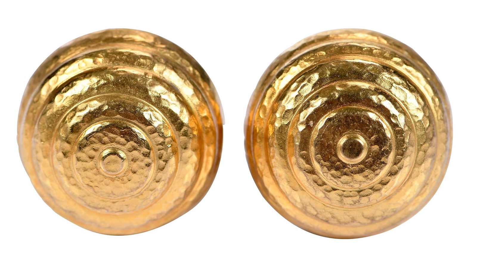 18kt. Gold Lalaounis Clip on Earrings: beehive form, marked "750, GR, A21, maker's marks", 3/4 in., 14.6 grams Provenance: Estate of Helen Redcay Glass, Coral Gables, Florida