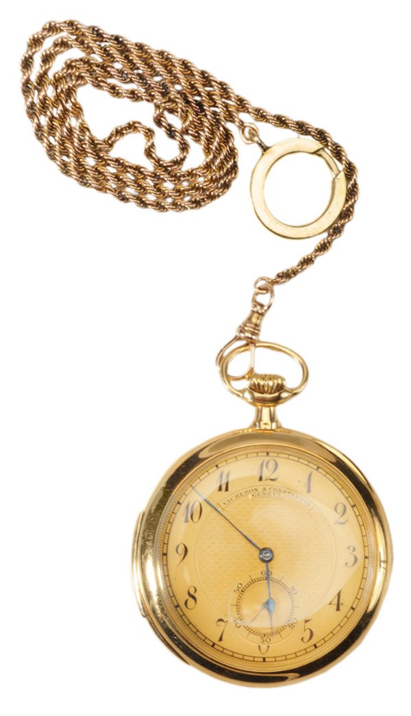 Vacheron & Constantin 18 Kt. Pocket: Watch mid 19th century, stem wound and stem set, open faced, gold dial, single sunk for seconds, marked "211457" inside movement cover and inside case cover, movement marked "Vacheron & Constantin/Gen