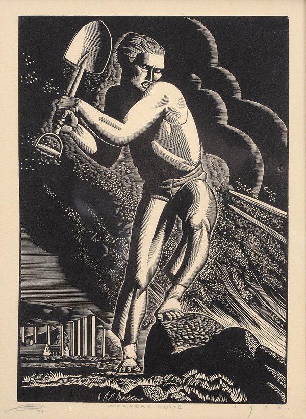 Earl Marshawn Washington: (American born 1962) Eight wood block prints: after other artists and with spurious signatures, each 12 x 9in.; unframed Provenance: Property from the Estate of the Late Dr. Edwin R. Wallace, IV, Colu