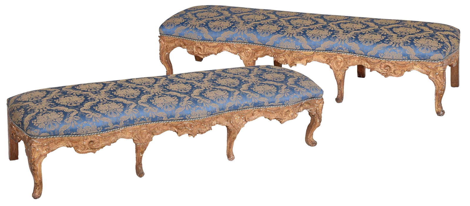 Pair of Italian Rococo Giltwood Benches (1 of 11)