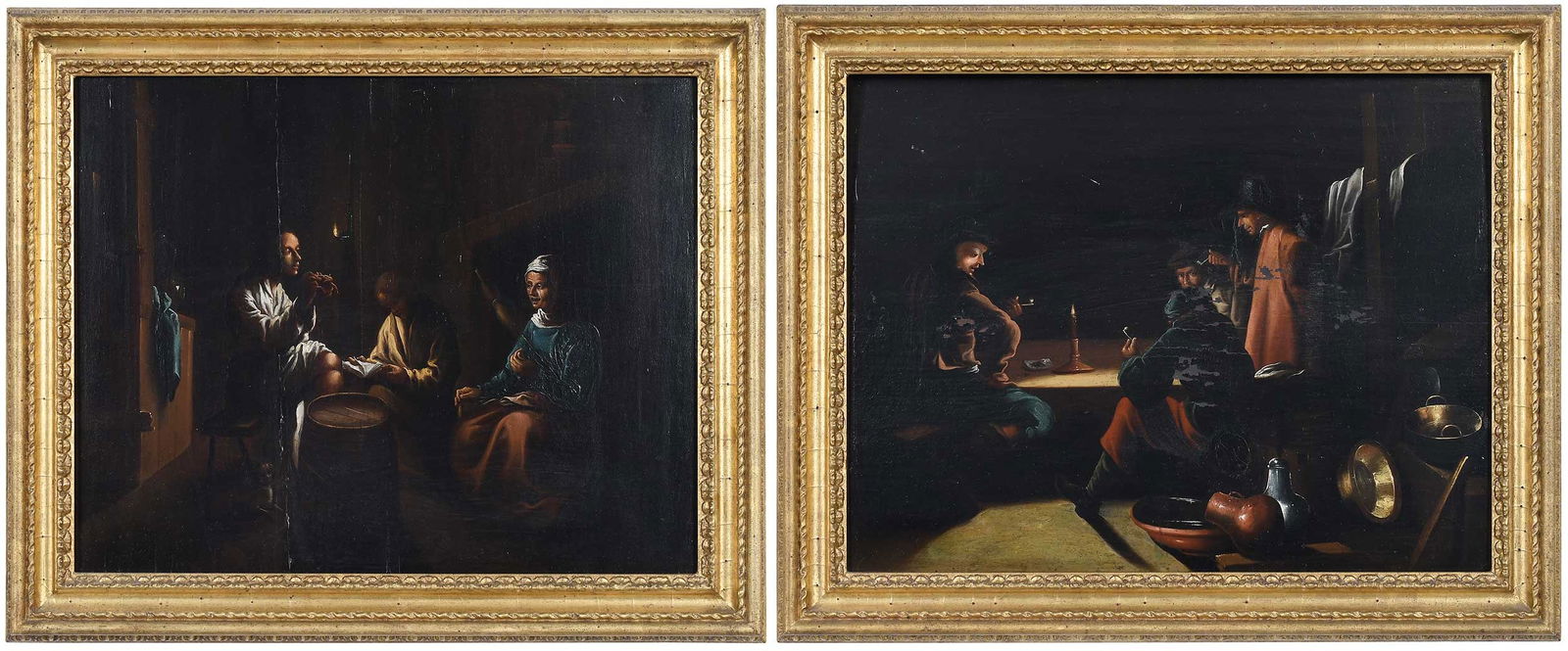 A Pair of Dutch Nighttime Candlelight Paintings (1 of 16)