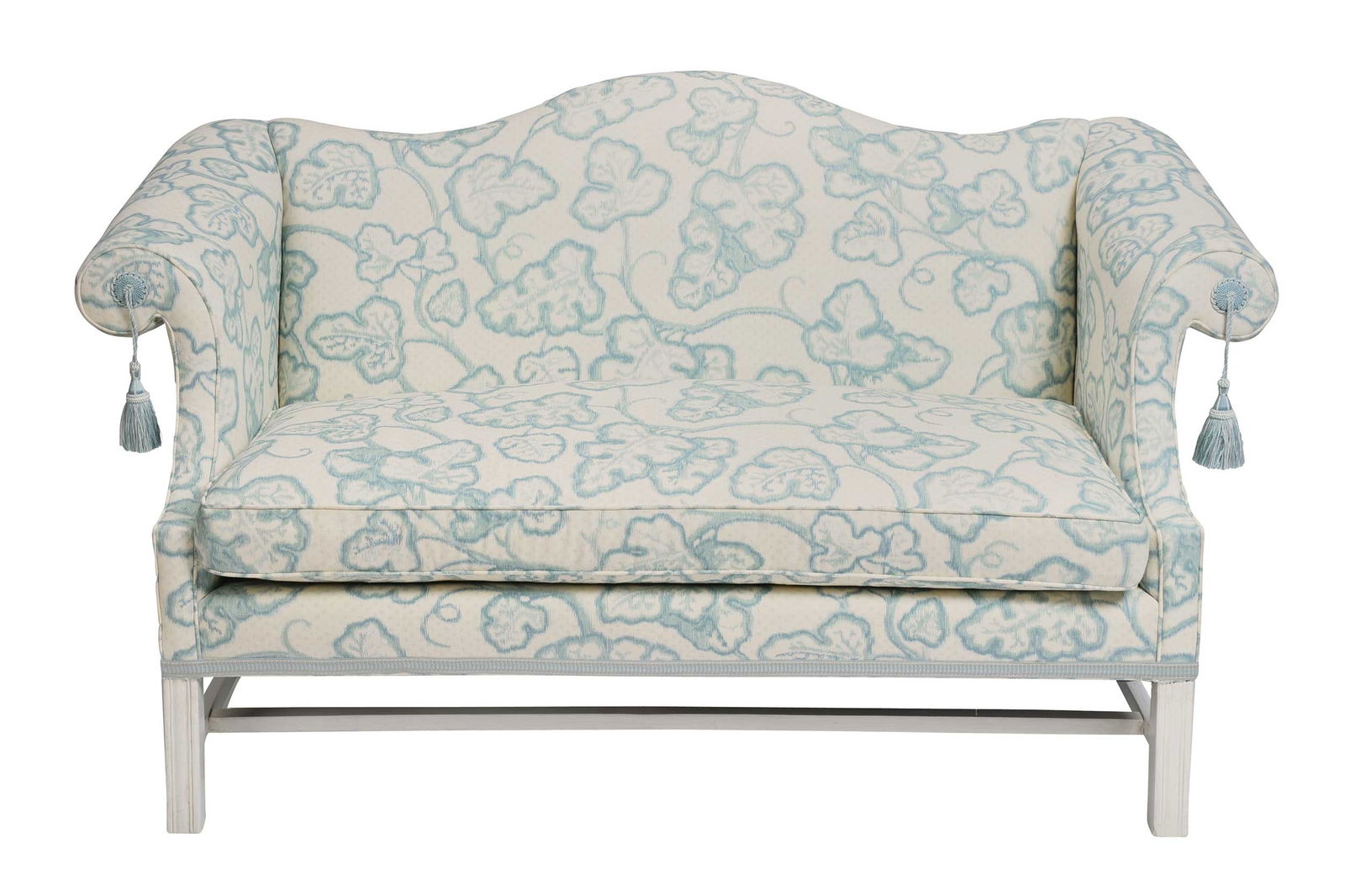 George III Style Painted Camel Back Settee (1 of 5)