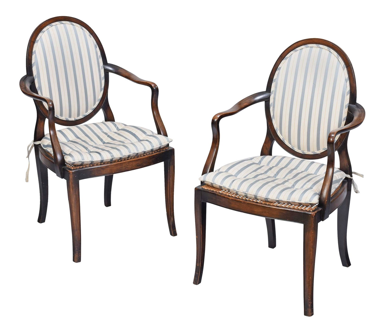 Pair of Regency Style Walnut Armchairs (1 of 7)