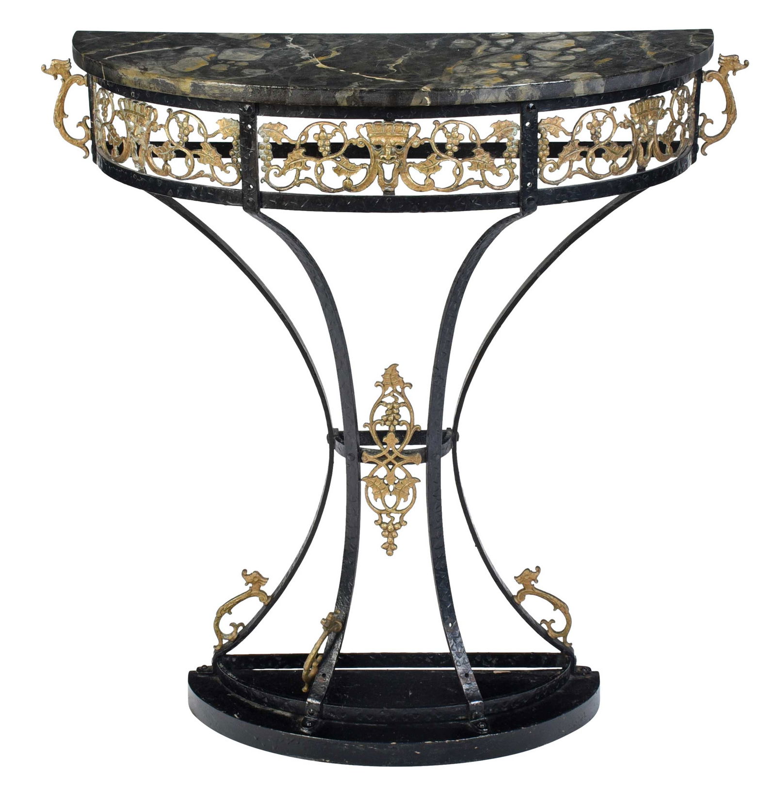 Oscar Bach Style Patinated and Gilt Metal Console Table (1 of 4)