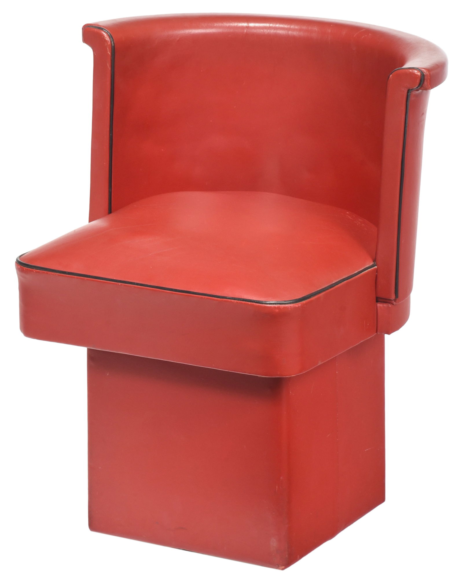 Art Deco Red Leather Upholstered Club Chair (1 of 7)