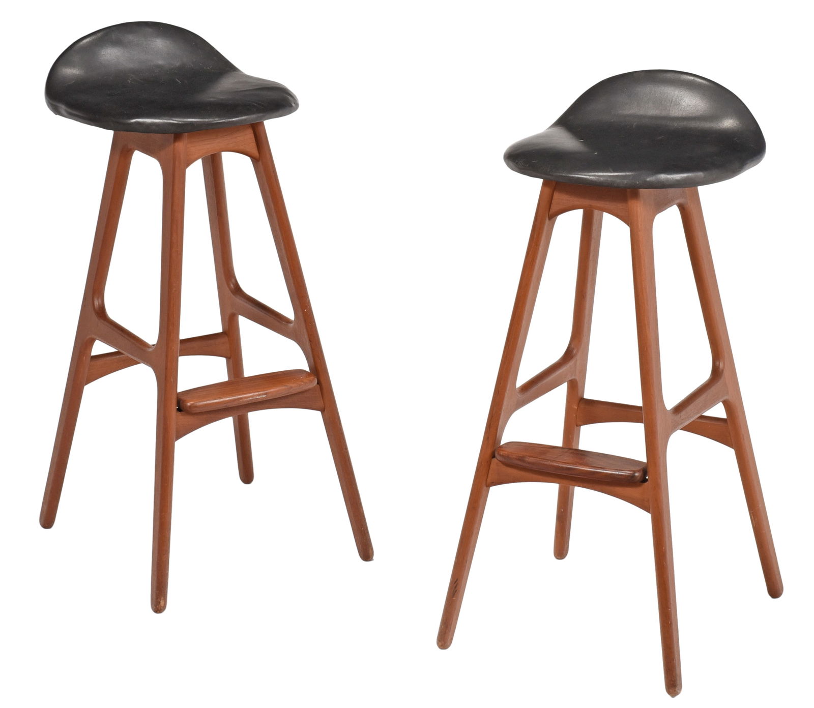 Pair of Danish Modern Teak Bar Stools (1 of 7)