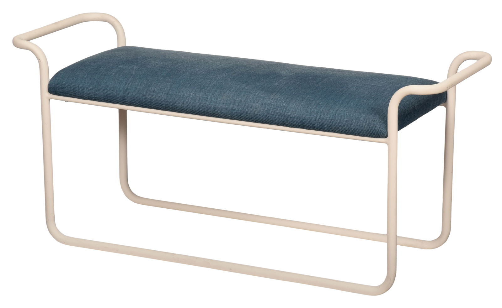 Mid Century Modern Style Painted Metal and Upholstered Bench (1 of 5)