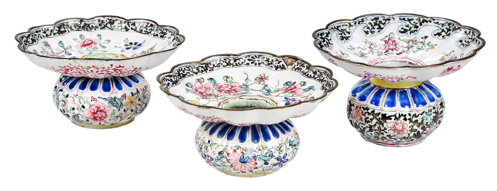 Three Chinese Canton Enamel Spittoons (1 of 10)