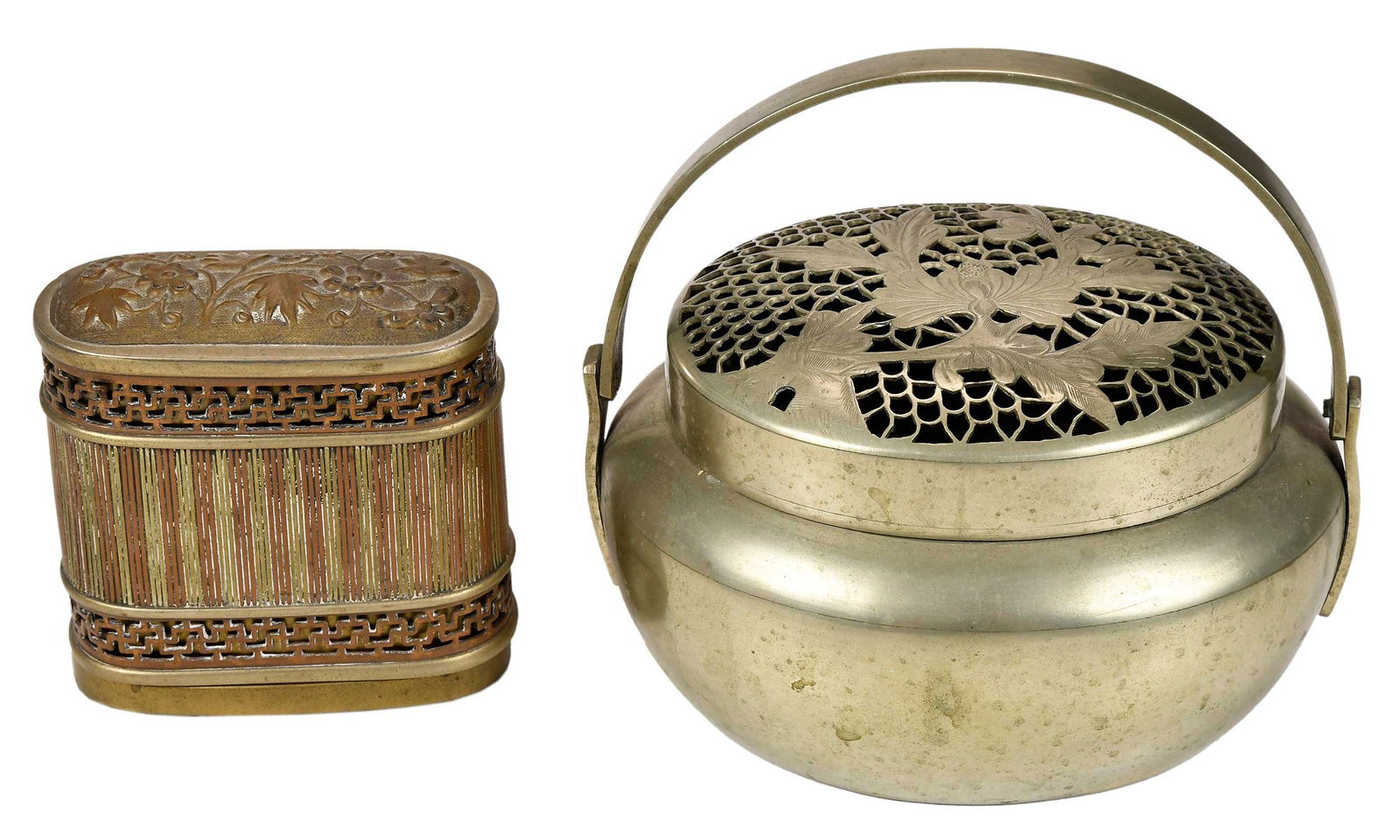 Two Chinese Brass Hand Warmers (1 of 8)