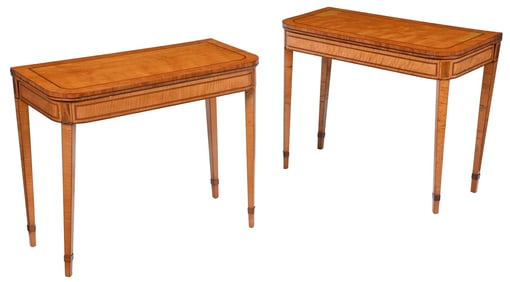Pair of George III Inlaid Satinwood Card Tables