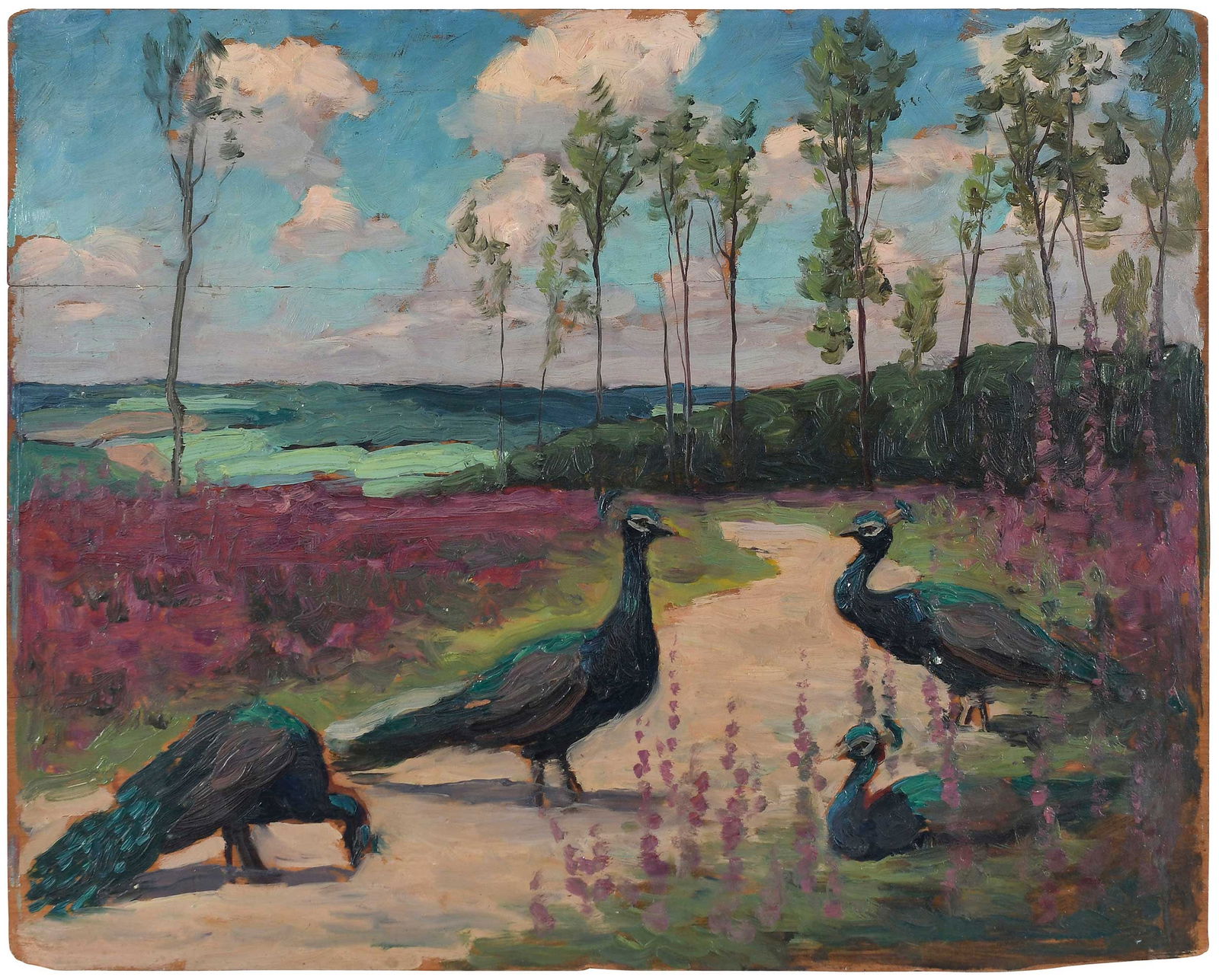 Early Gordon Onslow-Ford Painting, Peacocks (1 of 6)