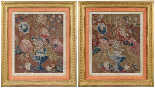 Pair of Fine Framed Needlework Panels