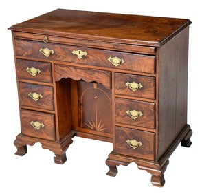 George II Highly Figured Mahogany Kneehole Bureau
