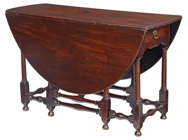 William and Mary Walnut Gate Leg Table