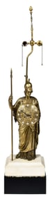 Neoclassical Style Figural Table Clock Mounted as Lamp